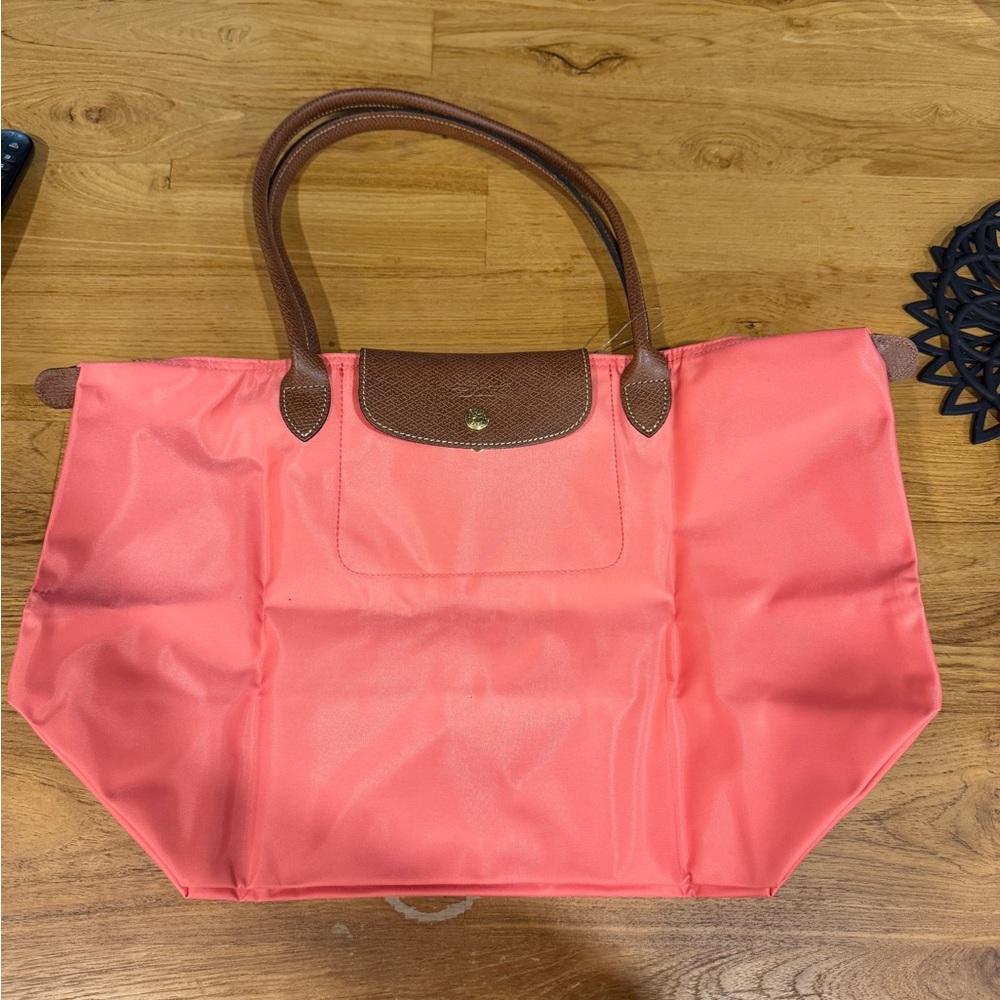 Longchamp Le Pliage Large Coral Nylon Bag